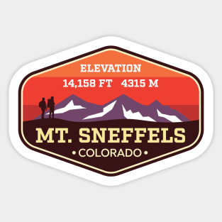 Mount Sneffels Colorado - 14ers Mountain Climbing Badge Sticker